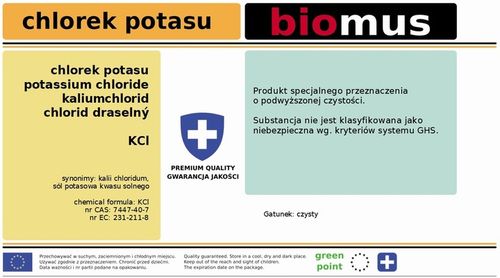 CHLOREK POTASU sól potasowa Czysty 1kg BIOMUS na Arena.pl