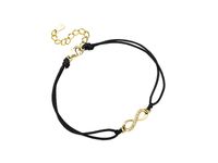 Bransoletka szczęścia celebrytka nieskończoność infinity bawełna cyrkonie srebro 925 Z1107BG_B