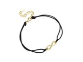 Bransoletka szczęścia celebrytka nieskończoność infinity bawełna cyrkonie srebro 925 Z1107BG_B