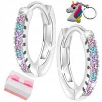 KOLCZYKI SREBRNE 925 DLA DZIEWCZYNKI DZIECI KOŁA KÓŁKA SREBRO 925 + BRELOK