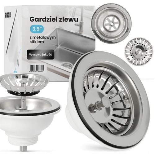 Odpływ Zlewu 3,5 SITKO METALOWE Korek Spust Syfon Zlewozmywaka Uniwersal MR na Arena.pl