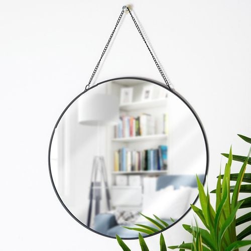 Lustro ścienne czarne okrągłe 29 cm na Arena.pl