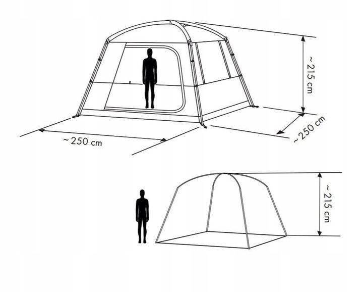 Przedsionek kempingowy NAMIOT wysoki dostawka przyczepy kampera 2,5m 6os zdjęcie 6