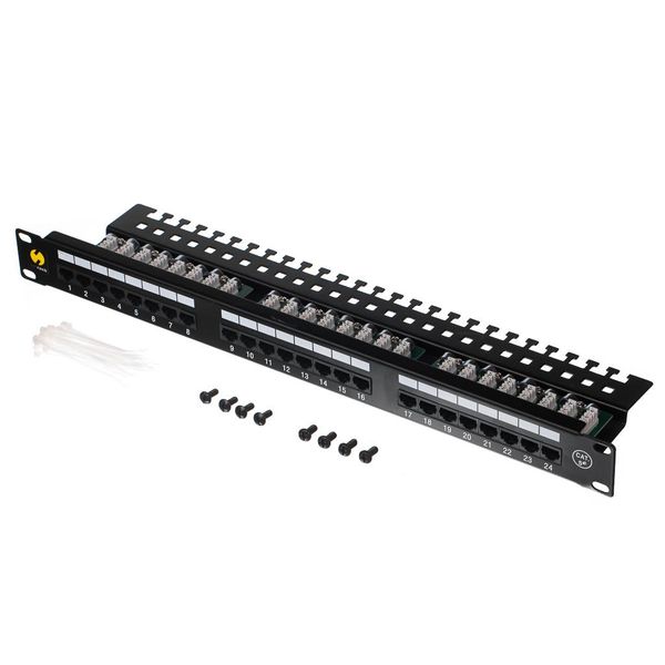 Patch panel 19'' Netrack 24-porty kat. 5e UTP, z półką zdjęcie 2