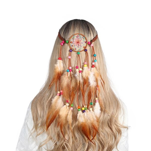 Pióropusz OPASKA do Włosów PIÓRKA ŁAPACZ SNÓW A17 zdjęcie 1