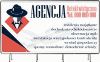 BANER REKLAMOWY 130x80cm oczkowany projekt w cenie AGENCJA DETEKTYWISTYCZNA