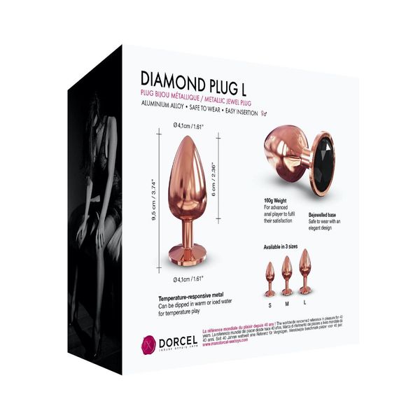Ozdobny Korek Analny Metal Dorcel Diamond Plug 9Cm zdjęcie 5