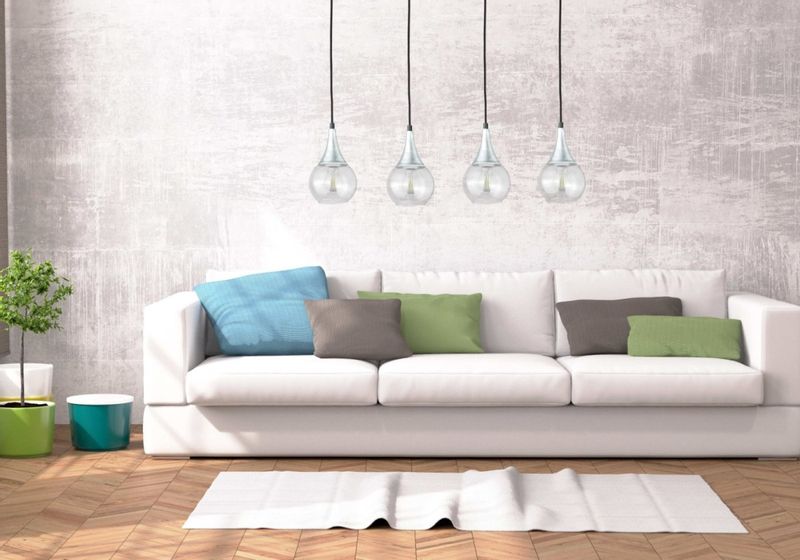 Lampa wisząca 4xE27 LACRIMA CLEAR BLACK/SILVER zdjęcie 3