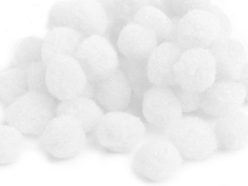 Pompony 11 mm ( 100 szt ) Białe zdjęcie 1