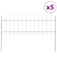 Ogrodzenie Ogrodowe Biały 8.5 x 0.6 m Stal Malowana Proszkowo