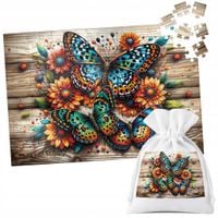 PUZZLE TRADYCYJNE - MOTYL MOTYLE ROBAK SKRZYDŁA WIOSNA KWIATY - 120 el
