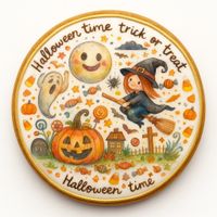 CIASTKO LUKROWANE HALLOWEEN NO.16 ROZ.L KOŁO RĘCZNIE ROBIONE