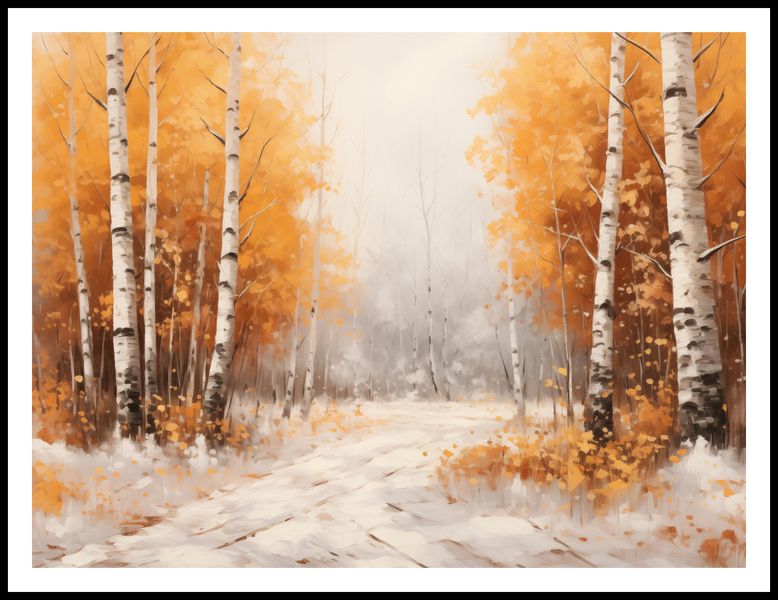 Plakat 100x75cm Jesienne Brzozy zdjęcie 3