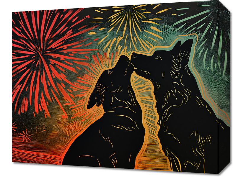 Obraz 50x40cm Psi Uścisk zdjęcie 1