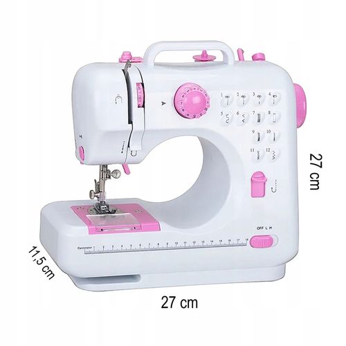 MASZYNA DO SZYCIA MINI PRZENOŚNA 12 ŚCIEGÓW AKCESORIA + GRATISY BIAŁA na Arena.pl