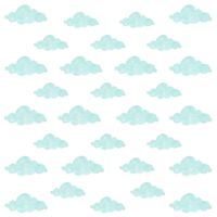 Naklejki Dla Dzieci Turkusowe Chmurki Pastelowe Chmury Boho Zestaw 120x60cm