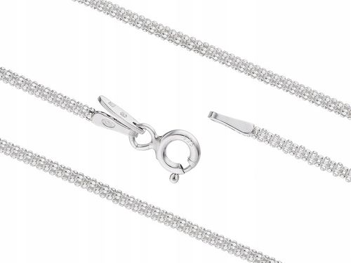 Długi Srebrny Damski Ozdobny Łańcuszek Popcorn 1,7mm Coreana Srebro 70 cm na Arena.pl