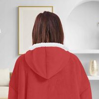 Czerwony bluzokoc polarowy oversize – ciepły kocobluza z kapturem
