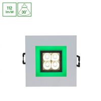 FIALE 4LED 4x1W 30st 230V SQUARE Z RAMKĄ ZIELONĄ WW OCZKA LEDOWE