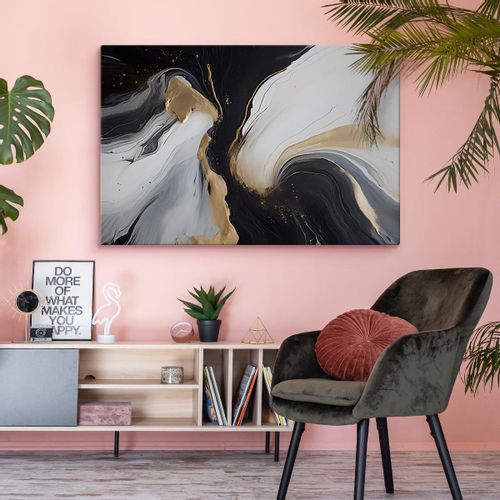 Obraz Canvas Styl GLAMOUR Złota Abstrakcja Marmur Dekoracja 40cm x 30cm na Arena.pl