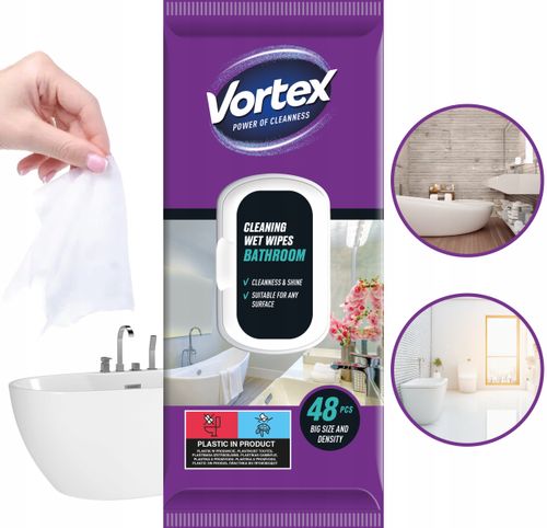 vortex chusteczki nawilżane do łazienki, flip top, 48 sztuk na Arena.pl