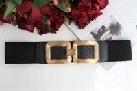 Elastyczny pasek ZŁOTA KLAMRA kwadraty