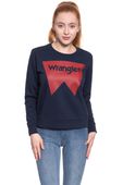 BLUZA WRANGLER DAMSKA LOGO CREW NAVY W6087HY35 XS