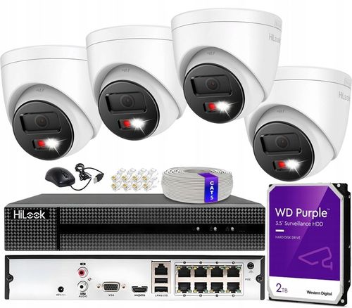 Zestaw Monitoringu 8MPx Kamery IP Zewnętrzne 4K Live Guard HiLook Hikvision na Arena.pl