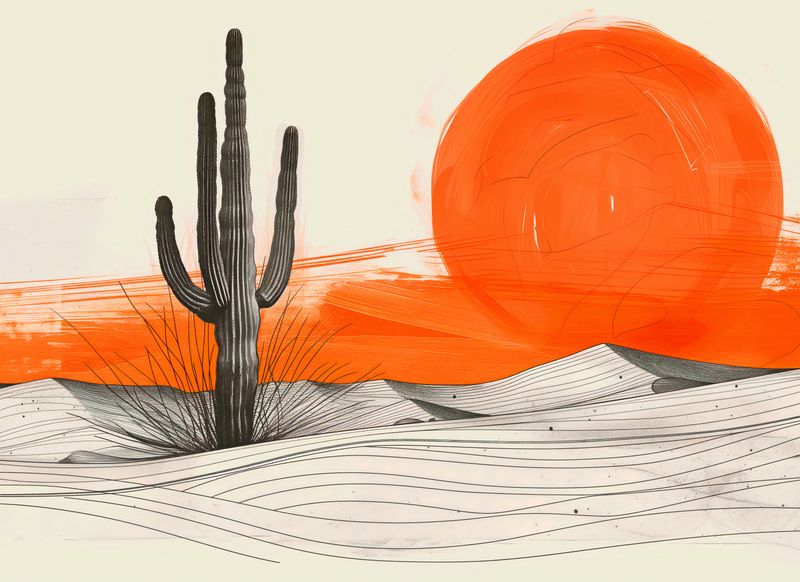Plakat 55x40cm Kaktus Saguaro zdjęcie 1