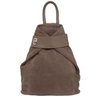 VERA PELLE plecak damski zamszowy elegancki trójkątny V697 taupe