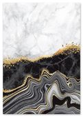 Plakat abstrakcja czarno złota 70x100 cm