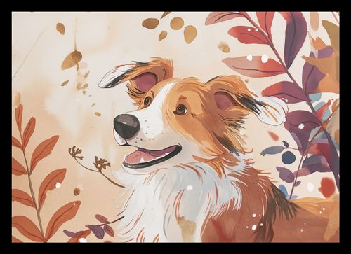 Plakat 29,7x21cm Collie Jesienną Porą na Arena.pl