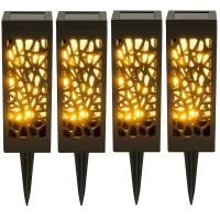 4x lampa lampka solarna ogrodowa ażurowa led lampion ozdobna wbijana słupek