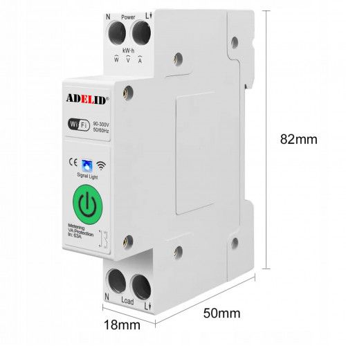 BEZPIECZNIK ADELID 10A-63A WIFI TUYA ZDALNE STEROWANIE POMIAR na Arena.pl