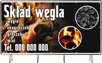 BANER REKLAMOWY OCZKOWANY 100x50cm duży wybór wzorów SKAD WĘGLA
