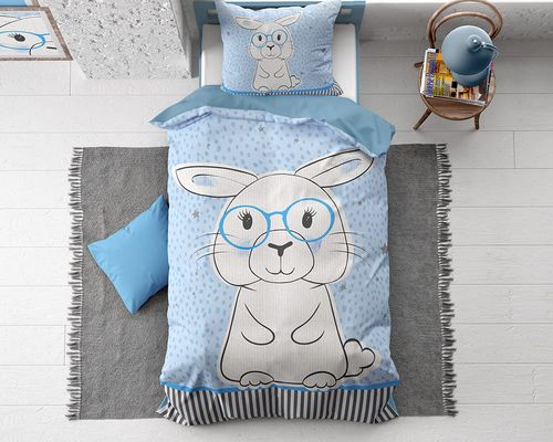 Kpl 135x200 RABBIT niebieski bawełna na Arena.pl