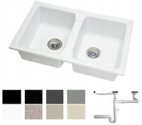 ZLEW ZLEWOZMYWAK GRANIT 8 kolorów 77x48 + SYFON