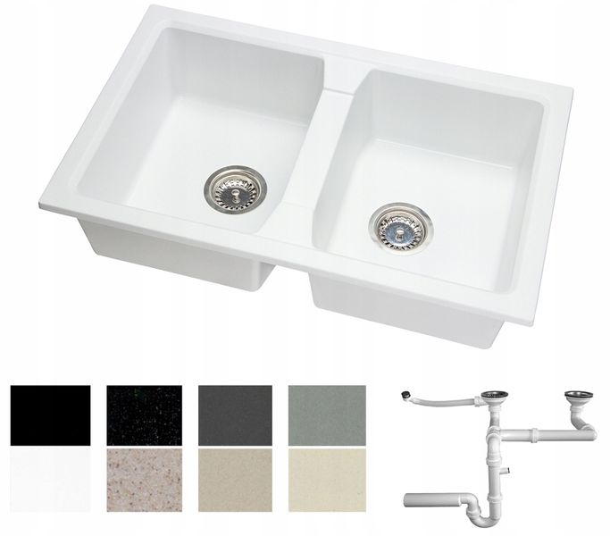 ZLEW ZLEWOZMYWAK GRANIT 8 kolorów 77x48 + SYFON zdjęcie 1