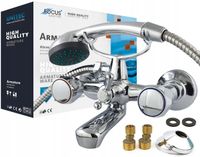 ZESTAW BATERIA WANNOWA NATRYSKOWA ŚCIENNA DO WANNY WĄŻ UCHWYT