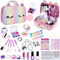Kuferek Zestaw Kosmetyków Do Makijażu Paznokci Dla Dzieci Tęcza Makeup