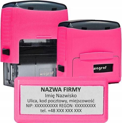 PIECZĄTKA FIRMOWA WAGRAF B3s - do 6 wersów - 47x18mm - 12 kolorów do wyboru na Arena.pl