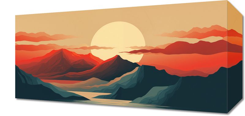 Obraz 40x20cm Zachód Słońca nad Górami zdjęcie 1