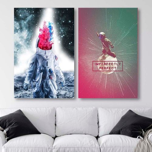 Obraz na płótnie – Canvas, Astronauta i slogan 50x70 na Arena.pl
