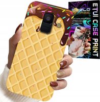 ETUI DO SAMSUNG A6 2018 - Z MOTYWEM WAFLA Z POLEWĄ CZEKOLADOWĄ