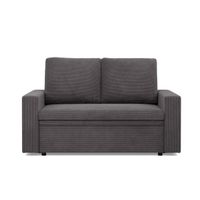 Sofa dwuosobowa, BLOM, sztruks, 148x87x90 cm, ciemny szary | TYLETEGOTU