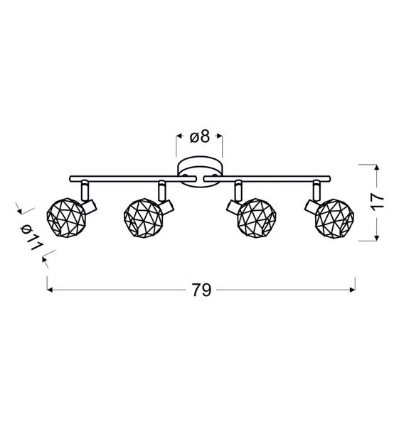 Acrobat listwa 4x40W E14 czarny klosz miedziany zdjęcie 2
