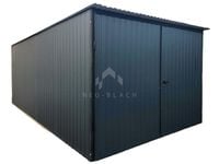 Blaszak Garaż Blaszany 3x6m Drzwi Dwuskrzydłowe Antracyt Dach Spad NB150