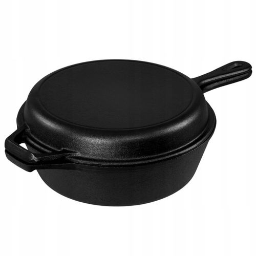 RONDEL ŻELIWNY Z PATELNIĄ 3 w 1 PATELNIA BRYTFANNA GARNEK 26 CM na Arena.pl