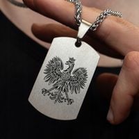 Nieśmiertelnik Tytanowy Orzeł 3RP z GRAWEREM GRATIS + Łańcuszek WHEAT