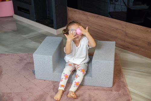 Piankowy MIĘKKI Schodek DLA DZIECI szary PPZ-211 KiddyMoon na Arena.pl